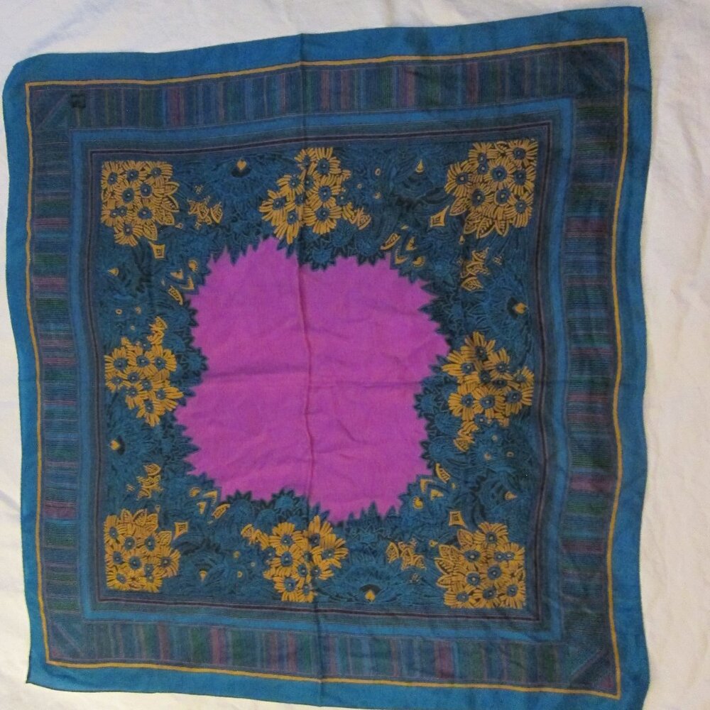 Vintage Honey floral print Silk Scarf